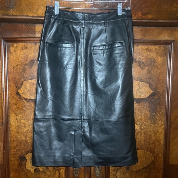 EUC BA&SH- Urban Black Leather Skirt. Size US 4 - Picture 3 of 11